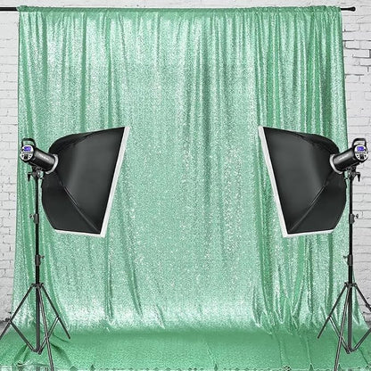 Eternal Beauty Mint Green 3mm Sequin Backdrop 8x10 Ft - Image 3