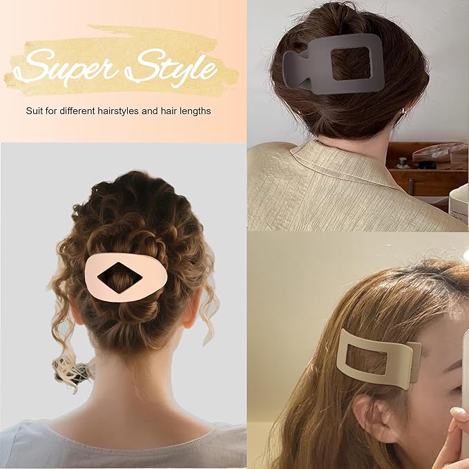 Large Flat Hair Clips for Woman,3PCS French Flat Hair Claw Clips,Duckbill Hair Clips for Thick and Thin Hair,Matte No-Slip Hair Clip Strong Hold Barrettes