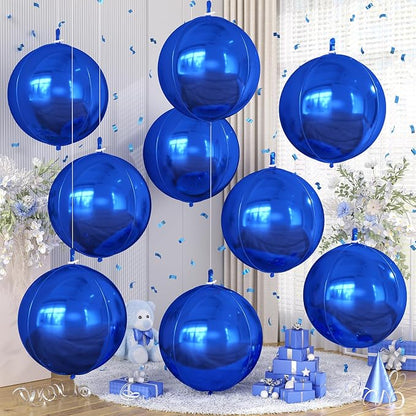 Royal Blue Round Foil Balloons 9 pcs by Cledeco