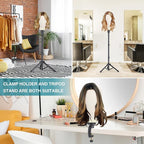 Wig Stand with Head 50 Inches, Wig Head Stand with 22 Inches Mannequin Head, Height Adjustable Metal Tripod Wig Stand, Manikin Head Set for Wigs Display Making Hair Weave and Styling