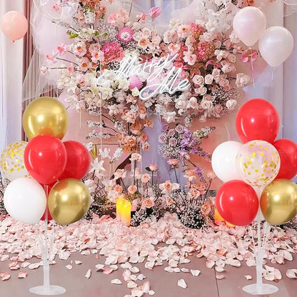 Red and Gold White Balloons Table Centerpieces Stand Kit - Image 5