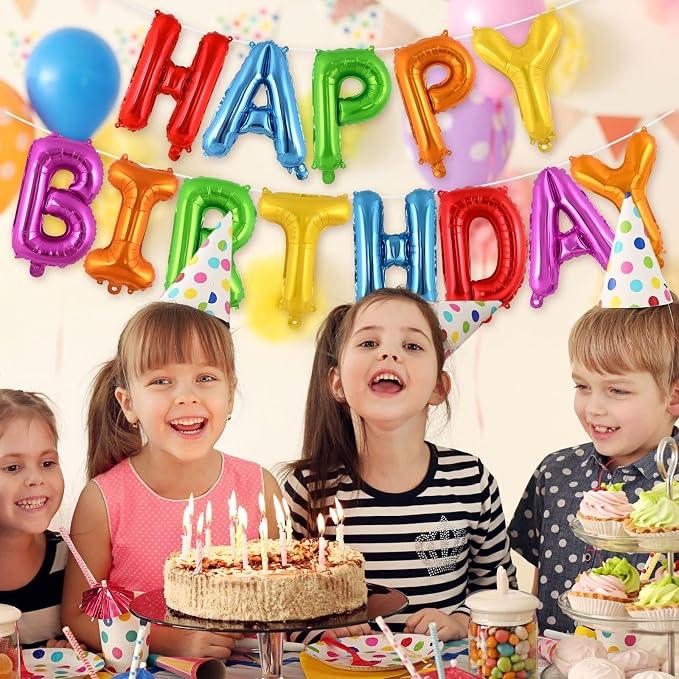 Happy Birthday Balloons Banner, Foil Balloon Personalized Name Letters Balloons - Image 3