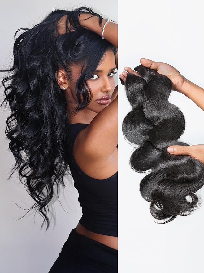 LUVME Body Wave Seamless 2 Pack 220g 14Pcs Clip in Hair Extensions Full Max with 22inch Remy Human Hair Extensions, Natural Black 100% Real Soft Hair