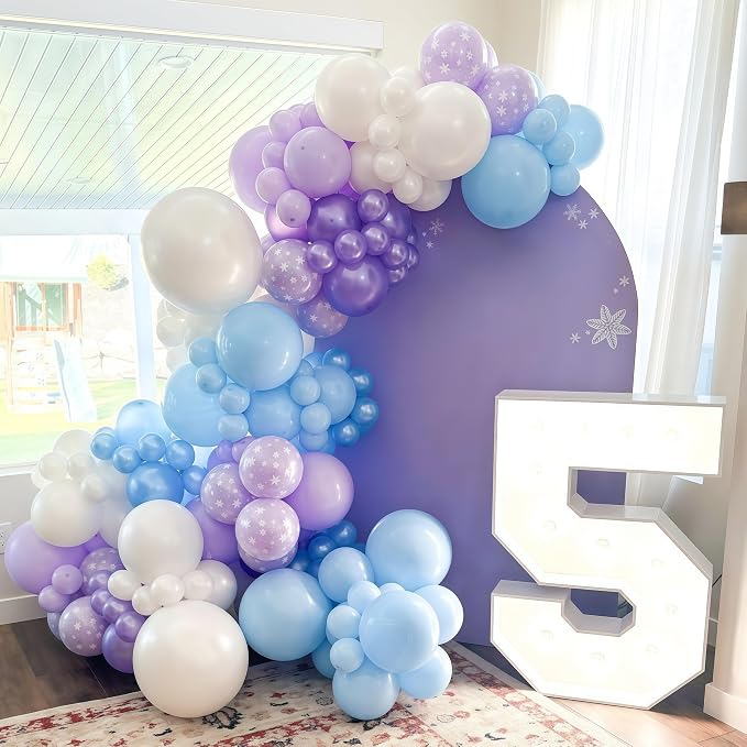 Pearl Purple and Blue Balloons 50pcs, Winter Wonderland Pearl Purple Blue White - Image 2