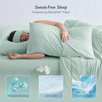 Breescape Cooling Pillow Cases Standard/Queen Size - BlendTek™ Dry & Cool Technology for Hot Sleepers and Night Sweats, 2 Pack Soft & Smooth Pillowcases for Hair & Skin Care, 20" x 30", Mint Green