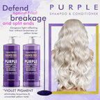 Natural Riches Purple Shampoo and Conditioner Set for Blonde, Silver & Grey Hair – Sulfate-Free, Color-Safe, Removes Brassy & Yellow Tones for Natural, Highlighted, and Bleached Hair – 16x2 fl oz