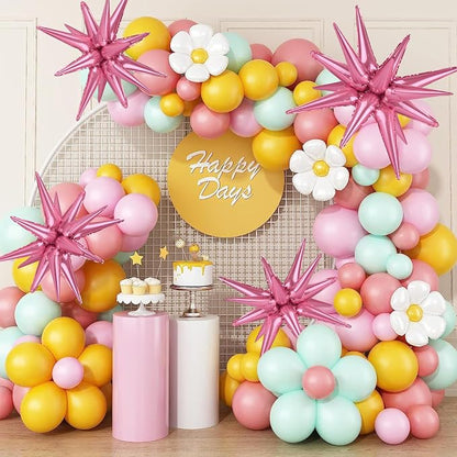8 Pcs Pink Star Balloons, 27/22 inch One-Piece Explosion Foil Balloons - Image 5