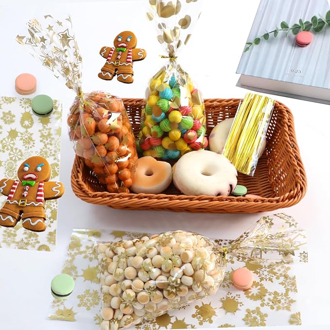 COQOFA 100 Pcs Mixed 5"X11" Gift Wrap Cellophane Treat Bag Party Favor bags - Image 6