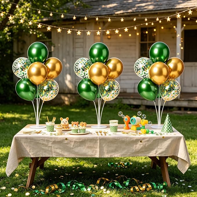 6 Set Sage Green and Gold Balloon Centerpieces - Image 5