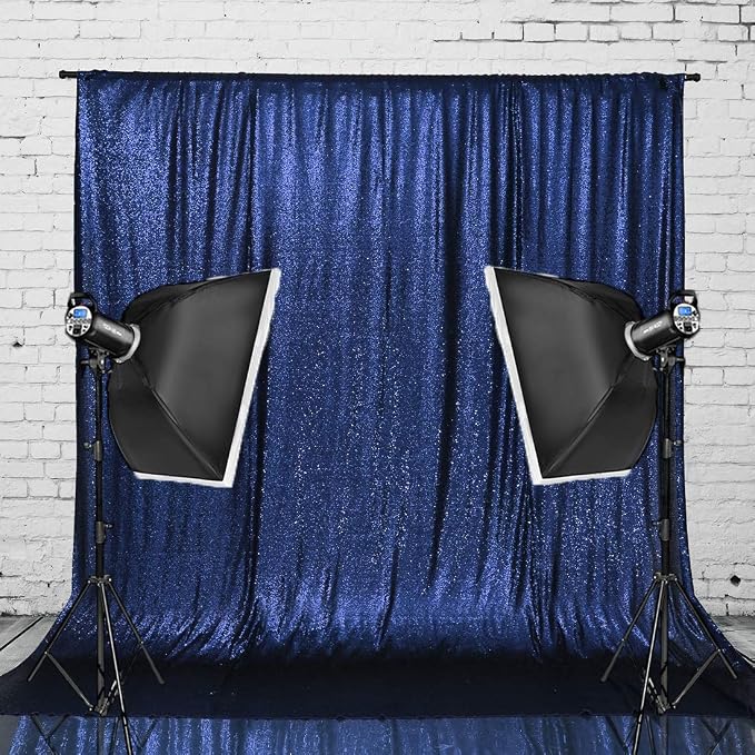 Eternal Beauty Navy Blue 3mm Sequin Backdrop 7x7 Ft - Image 7