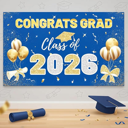 2026 Graduation Backdrop Blue by Unknown