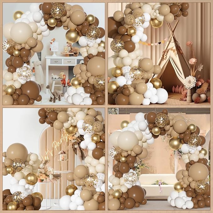 Ouddy Party Brown Balloons Arch Garland Kit 18 12 10 5 Inch | Different Sizes - Image 6