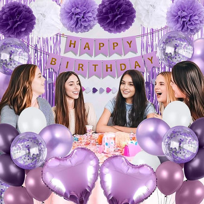 Purple Happy Birthday Party Decorations - Image 4