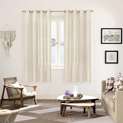 YoungsTex 78 Inch Length Linen Curtains Light Filtering - Image 2