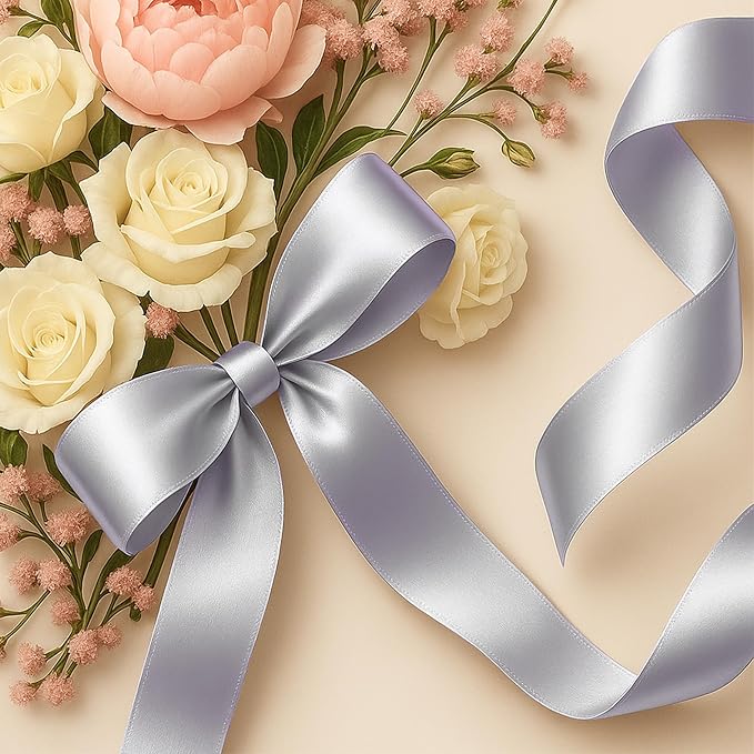 30Yards 1 1/2In Gray Ribbon for Gift Wrapping Birthday Holiday Decor Crafts | - Image 6