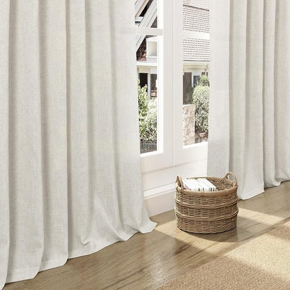 Mousse White Linen Curtains for Living Room 108 Inches Long Simple Modern Light - Image 5