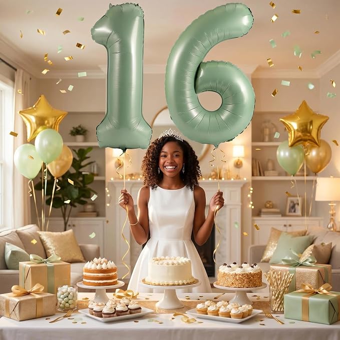 YPSelected 32 Inch Large Foil Helium Number Balloon Birthday Wedding Party 0-9 - Image 2