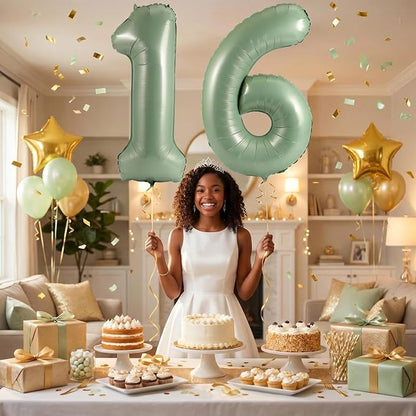 YPSelected 32 Inch Large Foil Helium Number Balloon Birthday Wedding Party 0-9 - Image 4