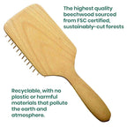 Giorgio Eco Friendly Wooden Bristle Hairbrush - Large Detangling Brush and Hair Growth Brush for Thick or Long Hair - Paddle Hair Brush Made with Anti Static Beechwood, Silicone Massage Cushion
