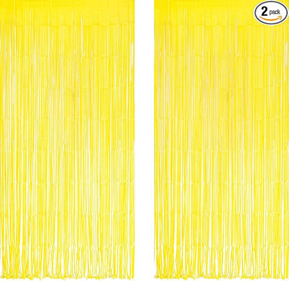 Yellow Streamers Party Backdrop by GREATRIL