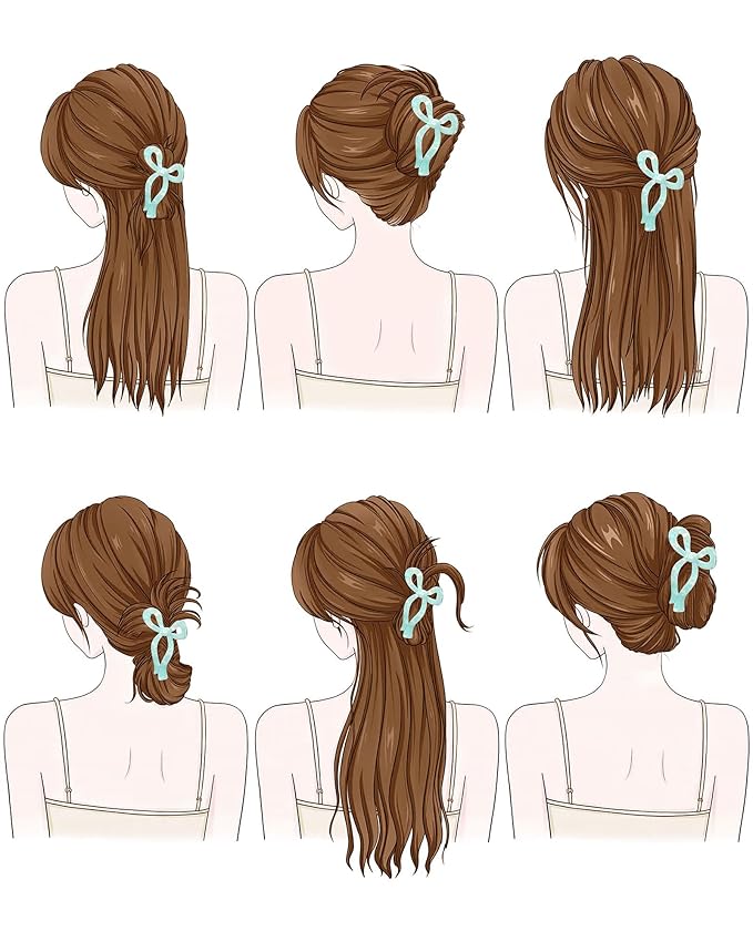 Mesovor Teen Girl Gifts Trendy Stuff - 4 Pack Elegant Bow Hair Claw Clips, Nonslip 4.3" Large Hair Grip Hairclips for Thick | Birthday Gifts for Teens Daughter Sister Christmas Gifts
