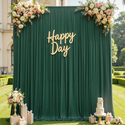 20×12ft Wrinkle Free Hunter Green Backdrop Curtain - Image 5