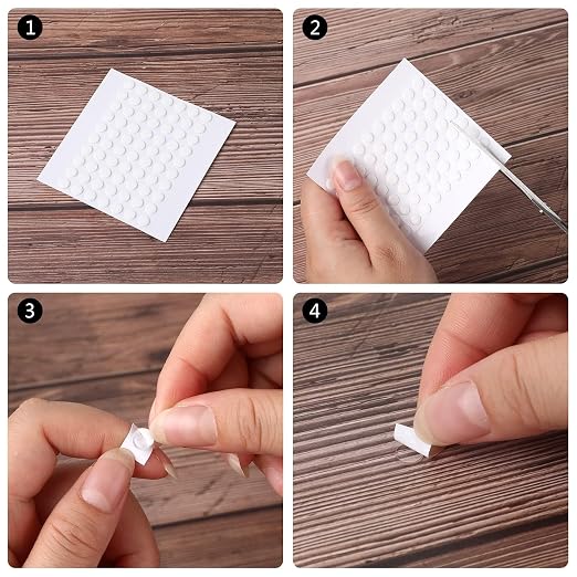 JANYUN 280 Pcs Small Sticky Dots Stickers Round Putty Clear Sticky Tack | - Image 3