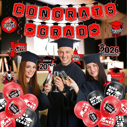 Graduation Decorations 2026 Red Themed Set - Image 7