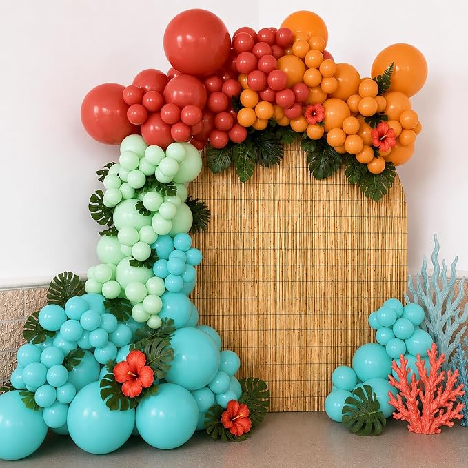 Tropical Luau Balloon Garland Kit, Arch Strip Ribbon, Summer Beach Pool Fiesta - Image 4