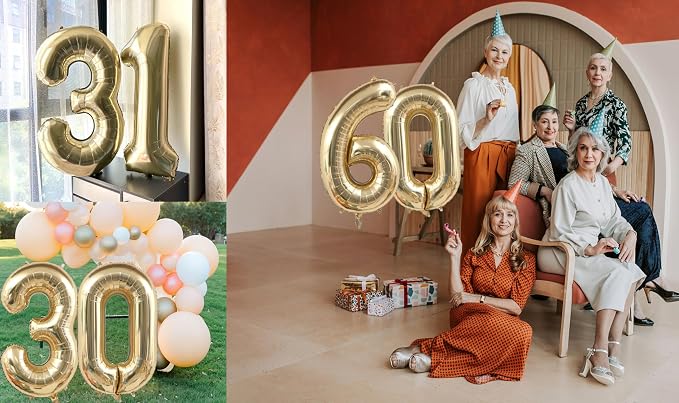 Light Gold Number 49 Foil Balloons 40 Inch White Gold 49 Mylar Balloon | 49th - Image 3