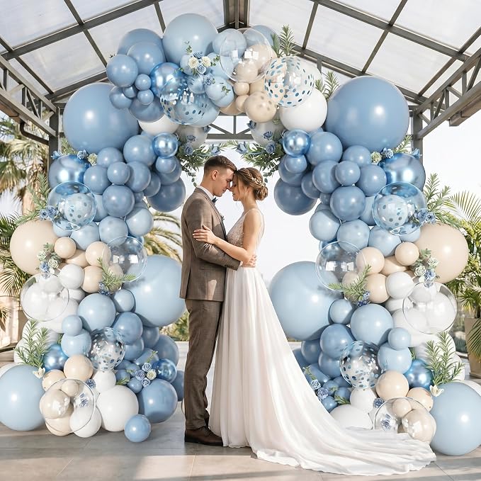 153pcs Dusty Blue Balloon Baby Shower Decorations - Image 7