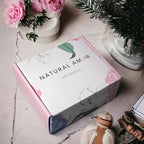Natural Amor Lavender Spa Gifts for Women,7pcs Self Care Box Including Soap Bar, Candle, Bath Butter