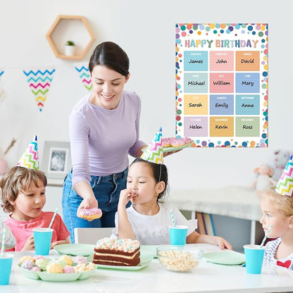 Classroom Birthday Chart with 20 Glue Dots, Boho-Style Classroom Decoration - Image 7