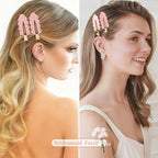 20PCS Bridesmaid Hair Clips No Bend Hair Clips Bridesmaid Hair Accessories Gifts Makeup Creaseless Glitter Hair Clip for Bride Women Girls(20Pcs/10Cards)