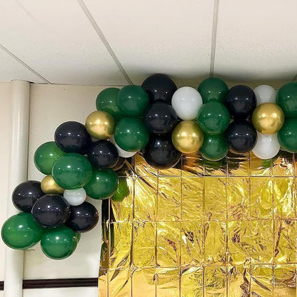 Black Gold Green Balloons 60 Pcs Dark Green White Black Metallic Gold Balloons - Image 6