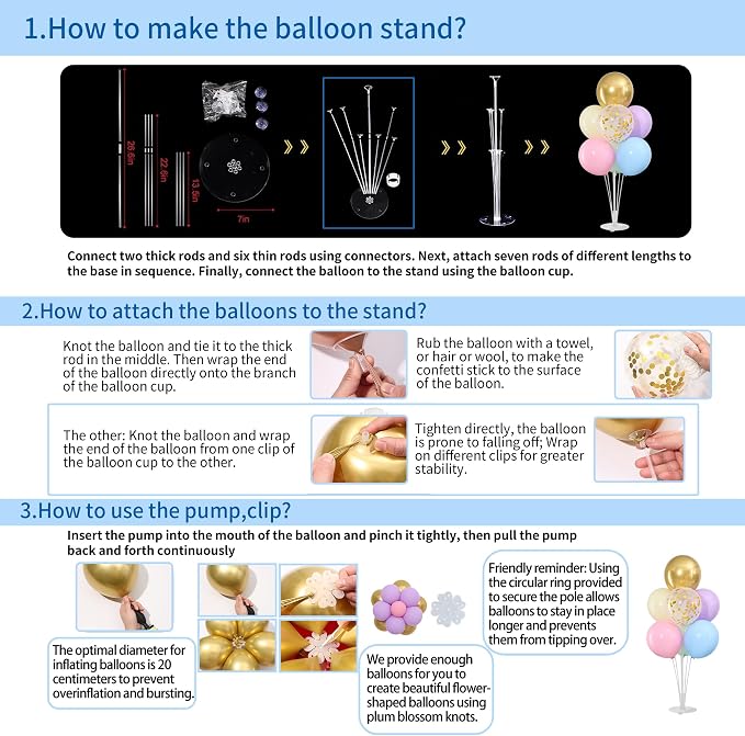 Pastel Princess Balloons Table Centerpieces Stand Kit - Image 3