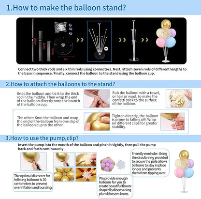 Pastel Princess Balloons Table Centerpieces Stand Kit - Image 3