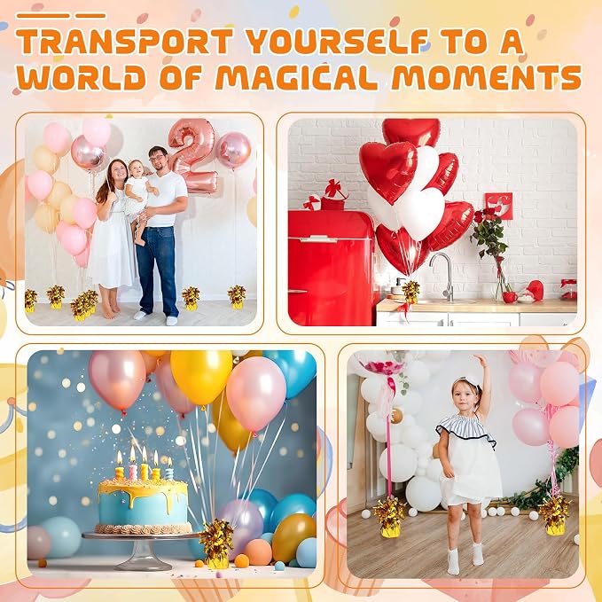 16 Pack Gold Balloon Weights Metallic Holder Anchors Balloon Holder Weights - Image 5