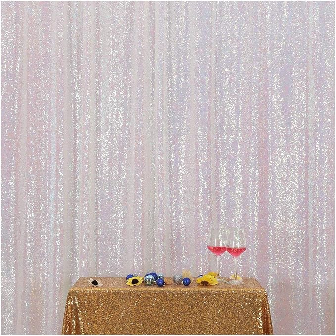 Poise3EHome 6FT x 6FT Iridescent Sequin Photography Backdrop Curtain by Poise3EHome