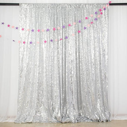 ShinyBeauty Silver Sequin Backdrop 10FTx10FT by ShinyBeauty
