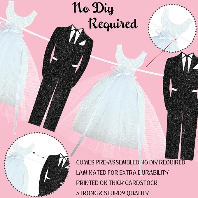 Bridal Shower Banner Decoration Glitter Wedding Party Decorations - Image 2