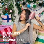 Wavytalk Hair Dryer with Diffuser, Blown Away Ionic Blow Dryer for Curly Hair with Comb, 1875W Fast Drying Hair Dryer with Ceramic Technology, 3 Attachments for All Hair Types, Light and Quiet, Pink