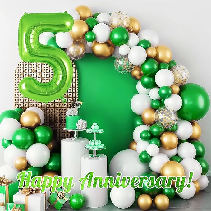 Green Number 5 Balloon 40 Inch, Big Large Foil Helium Number Balloons, Jumbo - Image 6