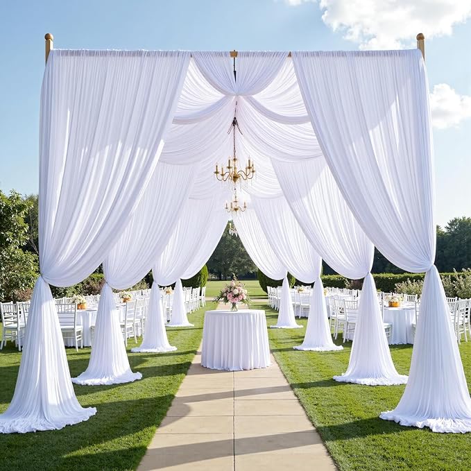 50ft×12ft White Backdrop Curtain - Image 2