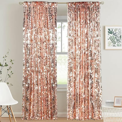 HH 9x8FT Big Sequin Backdrop Curtains, Photo Backdrop Payette Sequin Backdrop by UAMOU