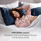 Bedsure Satin Pillowcase 2 Pack Similar to Silk Pillow Cases Standard Size, Pillow Case for Sleeping Women with Envelope Closure, Gifts for Women Men, Blue, 20x26 Inches