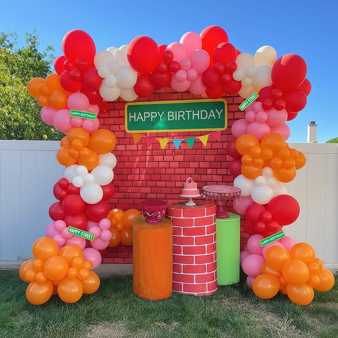 Sesame Friends Birthday Party decorations Cartoon Theme primary color Balloon by yeewaka