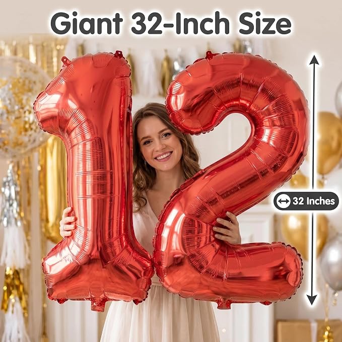 YPSelected 32 Inch Large Foil Helium Number Balloon Birthday Wedding Party 0-9 - Image 5