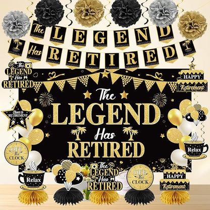 Retirement Party Decorations for Men Happy Retirement Party Supplies Kit | - Image 4