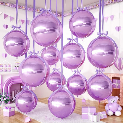 Purple Round Foil Balloons by FEYG